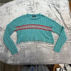 Cider Colorful Cropped Cable Knit Sweater Size Medium‎